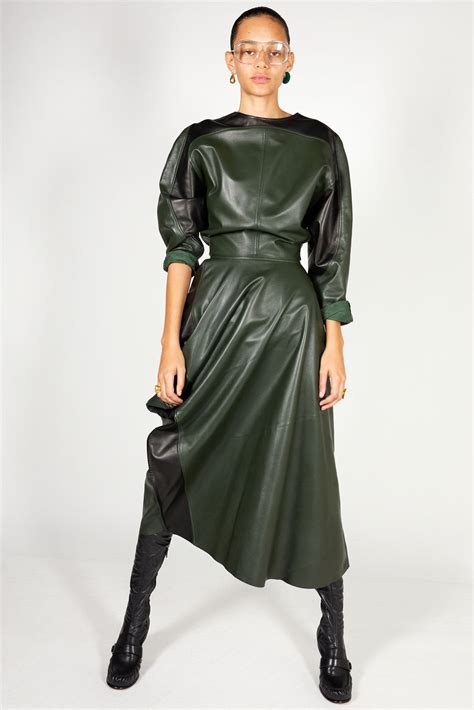 celine leather dress green|celine triomphe mini dress.